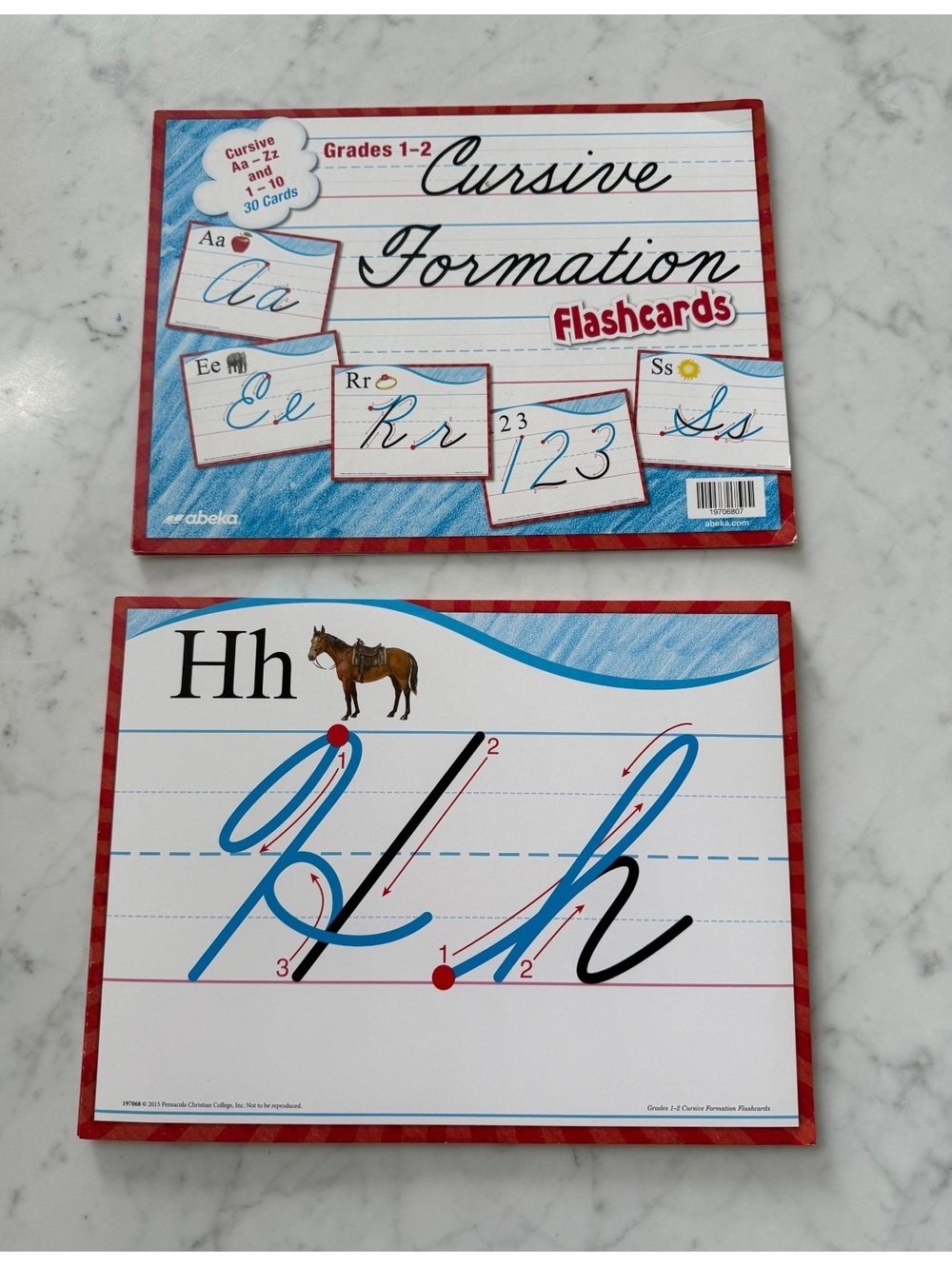 Abeka Cursive Formation Flashcards Grades 1-2 Complete 30 Card Set